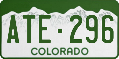 CO license plate ATE296