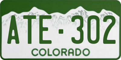 CO license plate ATE302