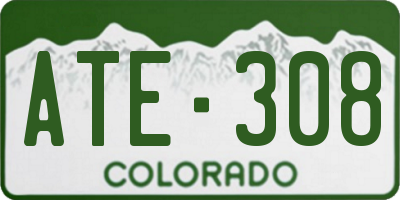 CO license plate ATE308