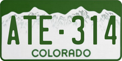 CO license plate ATE314