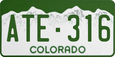 CO license plate ATE316