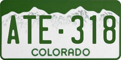 CO license plate ATE318
