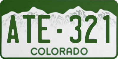 CO license plate ATE321