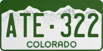 CO license plate ATE322