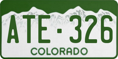 CO license plate ATE326