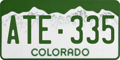 CO license plate ATE335