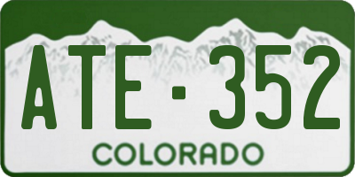 CO license plate ATE352