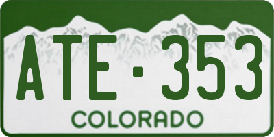 CO license plate ATE353
