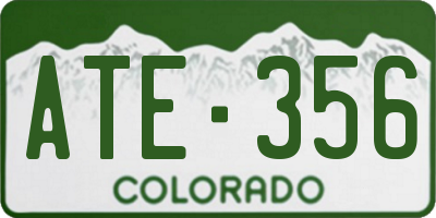 CO license plate ATE356