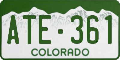 CO license plate ATE361