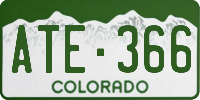 CO license plate ATE366