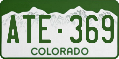 CO license plate ATE369