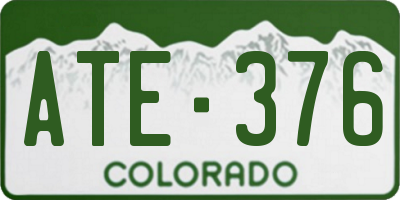 CO license plate ATE376