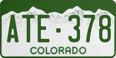 CO license plate ATE378