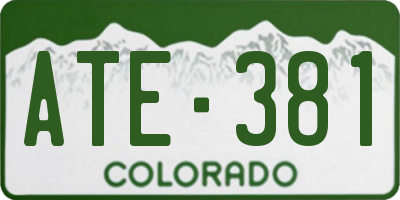 CO license plate ATE381