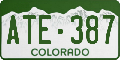 CO license plate ATE387