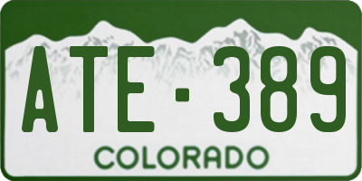 CO license plate ATE389