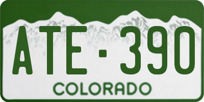 CO license plate ATE390