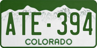CO license plate ATE394