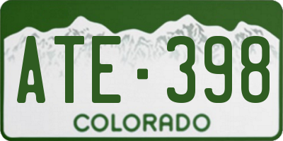 CO license plate ATE398