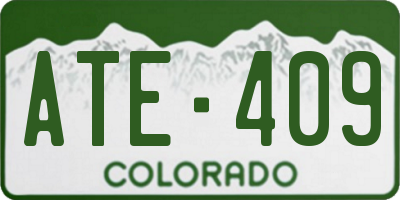 CO license plate ATE409