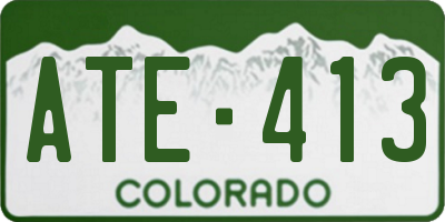 CO license plate ATE413