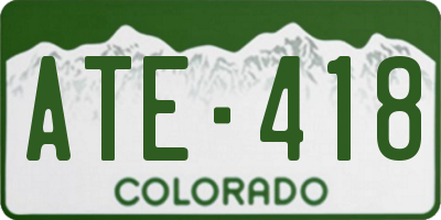 CO license plate ATE418