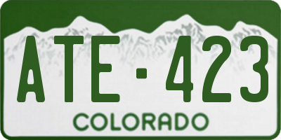 CO license plate ATE423