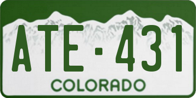 CO license plate ATE431
