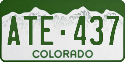 CO license plate ATE437