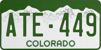 CO license plate ATE449