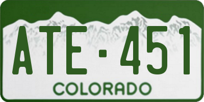 CO license plate ATE451