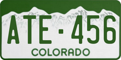 CO license plate ATE456