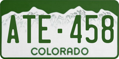 CO license plate ATE458