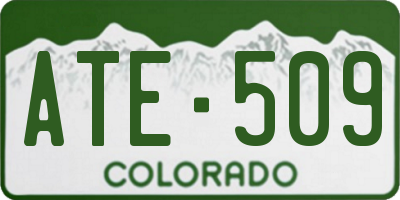 CO license plate ATE509
