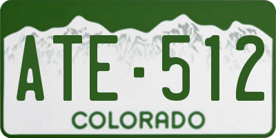 CO license plate ATE512