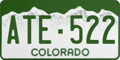 CO license plate ATE522
