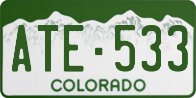 CO license plate ATE533