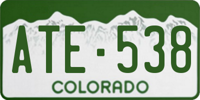 CO license plate ATE538