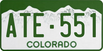 CO license plate ATE551
