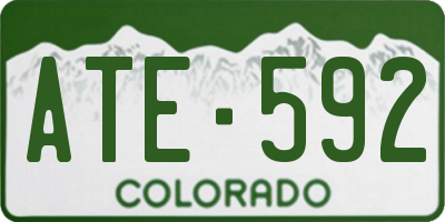 CO license plate ATE592