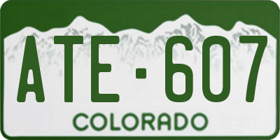 CO license plate ATE607