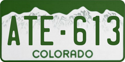 CO license plate ATE613