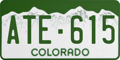 CO license plate ATE615
