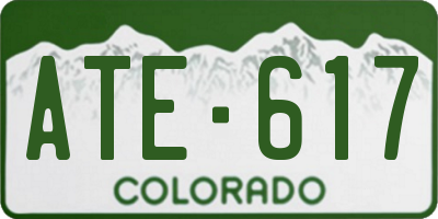 CO license plate ATE617