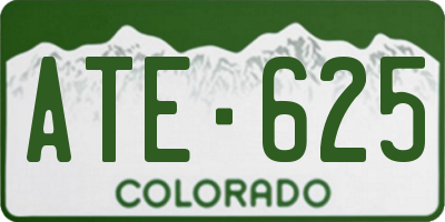 CO license plate ATE625