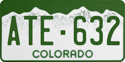 CO license plate ATE632