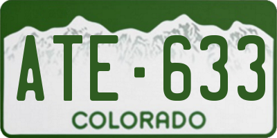 CO license plate ATE633