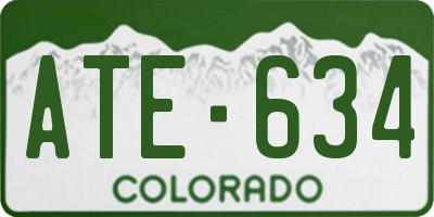 CO license plate ATE634