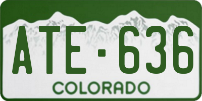 CO license plate ATE636